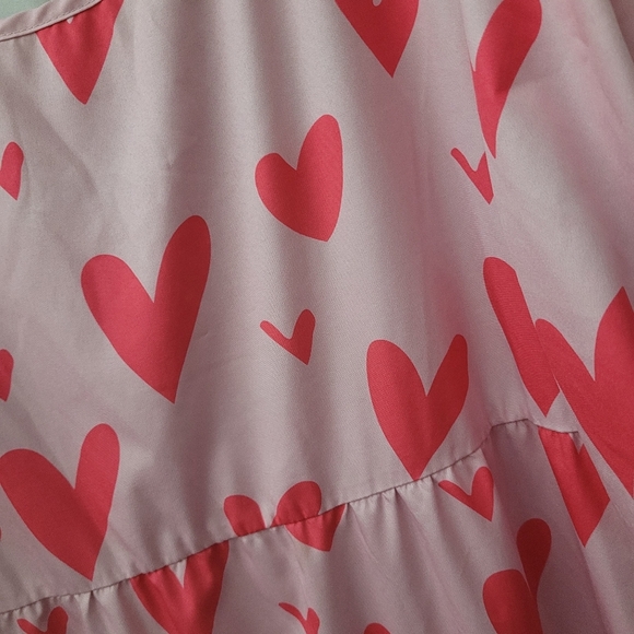 Pink Dress with Red Heart Pattern - Picture 2 of 3